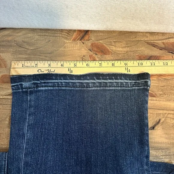 Ann Taylor Womens Blue Denim Wide Leg Button Jeans Size 8