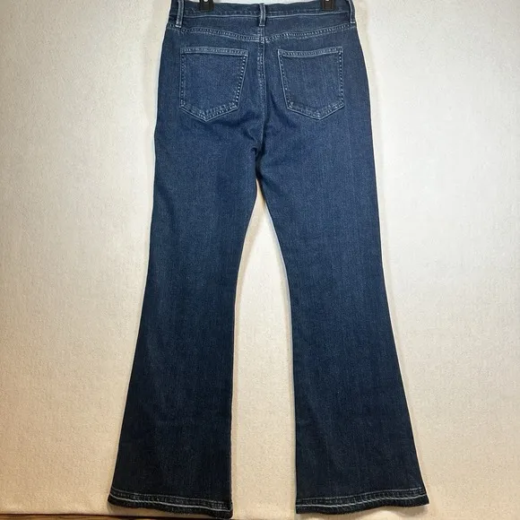 Ann Taylor Womens Blue Denim Wide Leg Button Jeans Size 8
