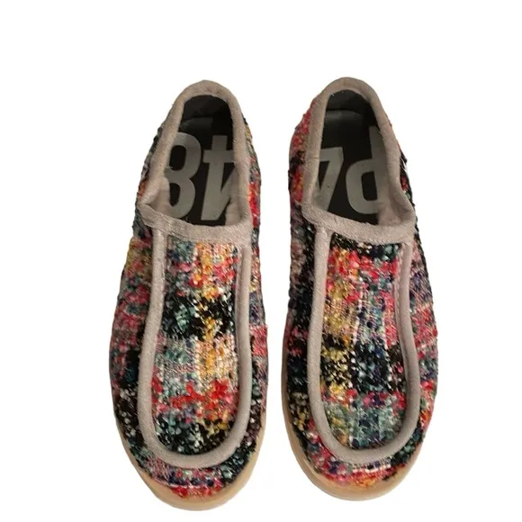 Anthopologie P448 bubble slip on sneakers. SZ 37 Woven multi color. Sz 6.5 USA