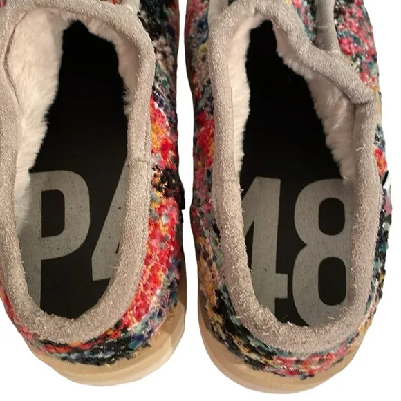 Anthopologie P448 bubble slip on sneakers. SZ 37 Woven multi color. Sz 6.5 USA