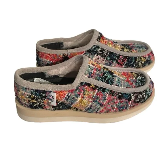 Anthopologie P448 bubble slip on sneakers. SZ 37 Woven multi color. Sz 6.5 USA