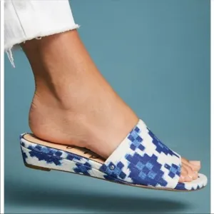 Anthropologie Sam Edelman Ikat Print Wedge Slip-On Slide Sandals (NWT)