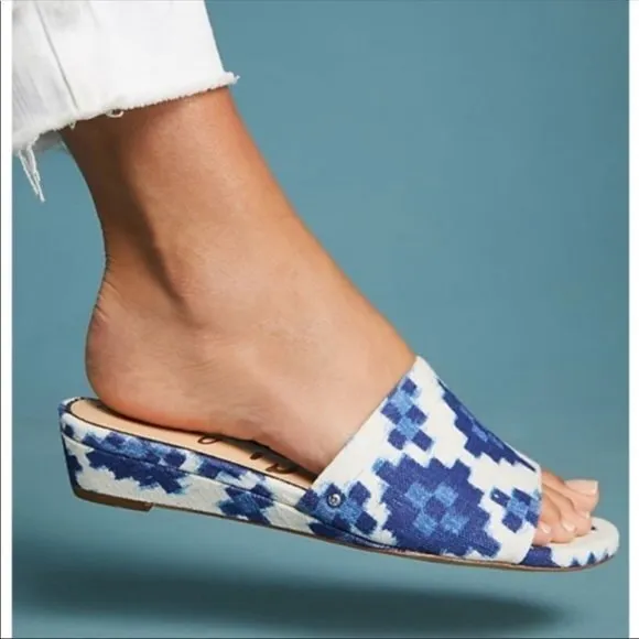 Anthropologie Sam Edelman Ikat Print Wedge Slip-On Slide Sandals (NWT)