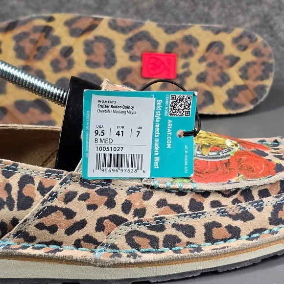 Ariat Cruiser Rodeo Quincy Leopard Print‎ Shoes Slip On Loafers Women's 9.5