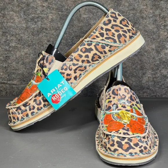 Ariat Cruiser Rodeo Quincy Leopard Print‎ Shoes Slip On Loafers Women's 9.5
