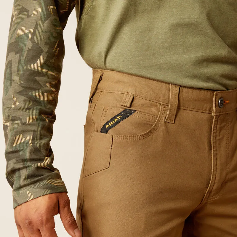 ARIAT MEN'S REBAR M5 STRAIGHT DURASTRETCH MADE TOUGH PANT - FIELD KHAKI