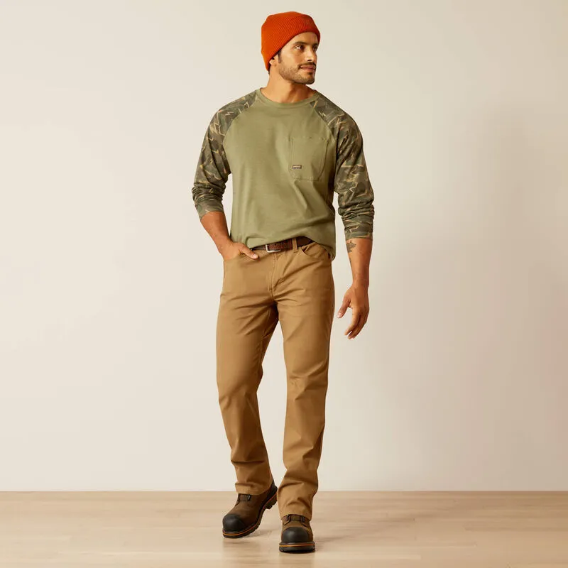 ARIAT MEN'S REBAR M5 STRAIGHT DURASTRETCH MADE TOUGH PANT - FIELD KHAKI