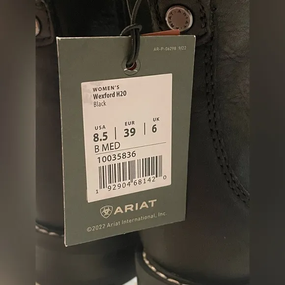 ARIAT Wexford H2O Waterproof Chelsea Boots Women's Size 8.5 B Black