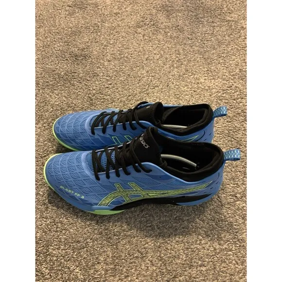 ASICS BLAST FF 3 Size 13 Waterscape/Lime Burst Handball Shoes