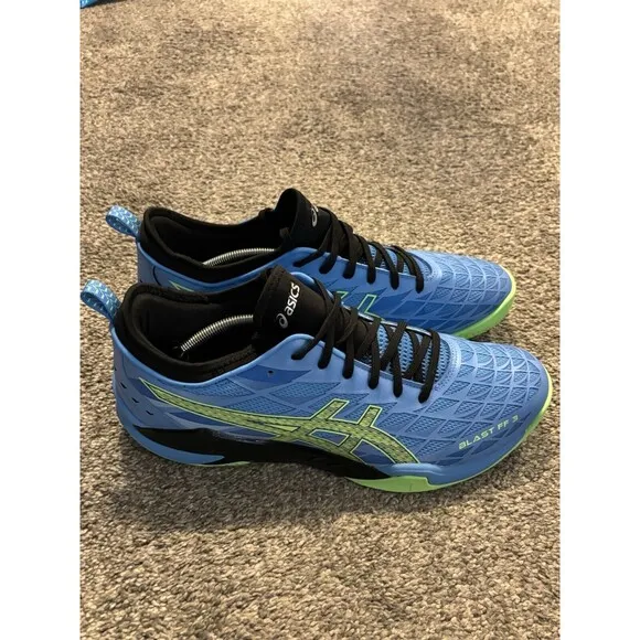 ASICS BLAST FF 3 Size 13 Waterscape/Lime Burst Handball Shoes