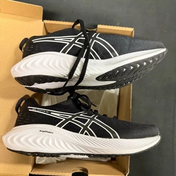 Asics Gel Excite 10 Black White Running Shoes Sneakers 5.5 Wide