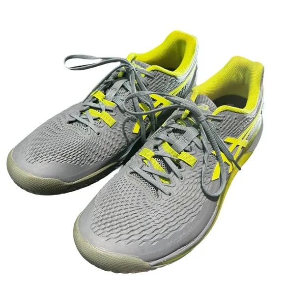 ASICS Gel-Resolution 9 Men’s Size 12.5 Wide Tennis Shoes Steel Blue/Hazard Green