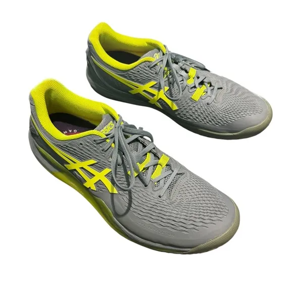 ASICS Gel-Resolution 9 Men’s Size 12.5 Wide Tennis Shoes Steel Blue/Hazard Green