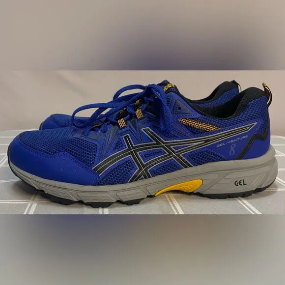 ASICS Gel Venture 8 Men’s Sz 10 Extra Wide Blue Black Sneakers Athletic Shoes