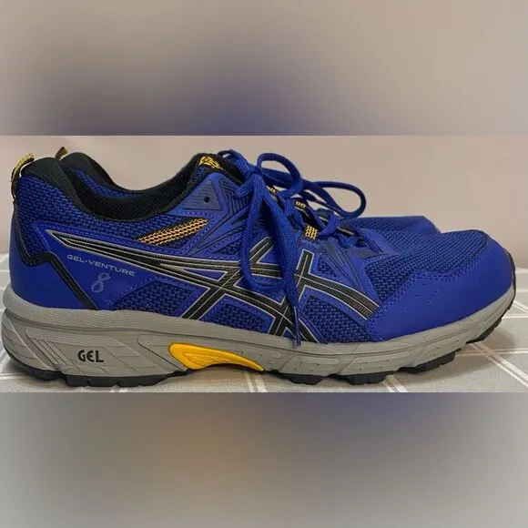 ASICS Gel Venture 8 Men’s Sz 10 Extra Wide Blue Black Sneakers Athletic Shoes