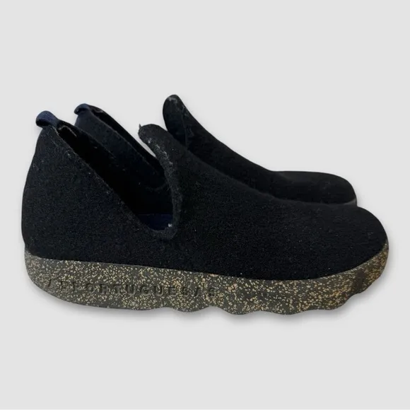 Asportuguesas Mens City Tweed Slip On Black Wool Felt Upper Shoes Size 39