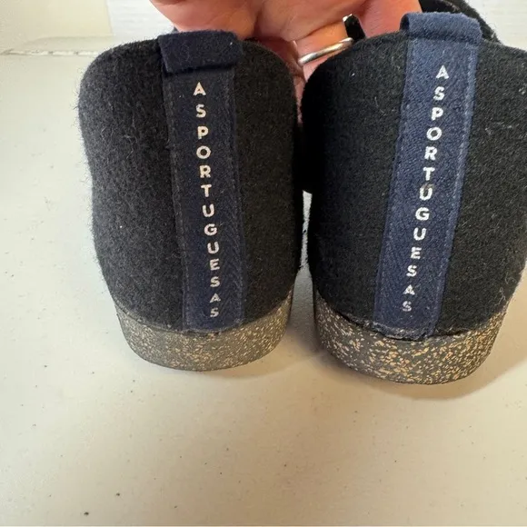 Asportuguesas Mens City Tweed Slip On Black Wool Felt Upper Shoes Size 39