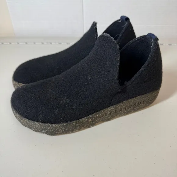 Asportuguesas Mens City Tweed Slip On Black Wool Felt Upper Shoes Size 39