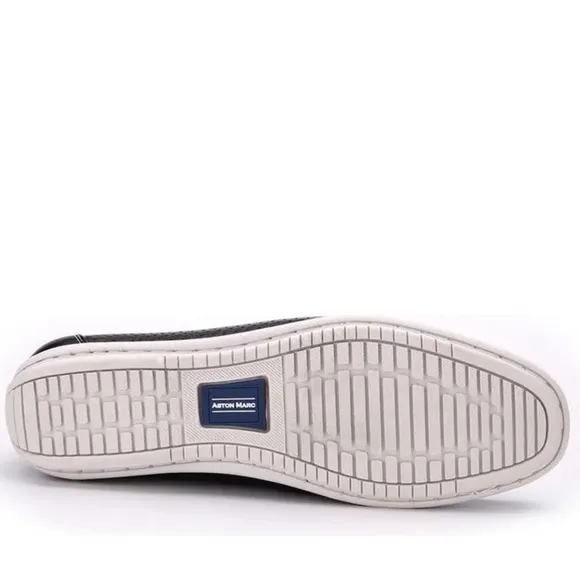 ASTON MARC PERFORATED BIT LOAFER BLACK 10 NIB
