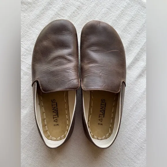 Atlantis Barefoot Men's Lion Minimalists Brown Leather Wide Toe Box Shoes Sz 11