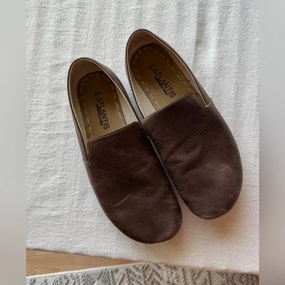 Atlantis Barefoot Men's Lion Minimalists Brown Leather Wide Toe Box Shoes Sz 11