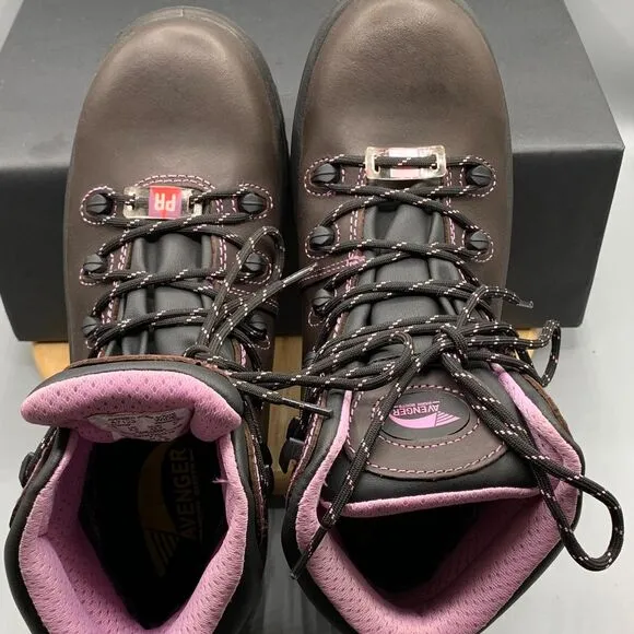 AVENGER SIZE 10 WIDE WOMENS STEEL TOE SAFETY FRAMER WORKBOOTS A7123