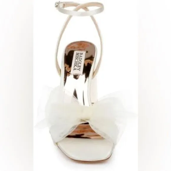 Badgley Mischka - Tess Tulle Bow Ankle-Strap Sandals