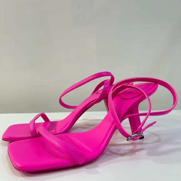 Balenciaga Void Pink Leather Sandals
