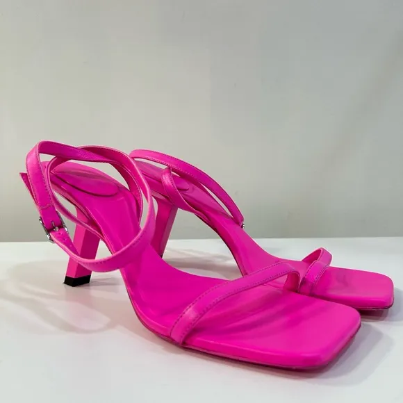 Balenciaga Void Pink Leather Sandals