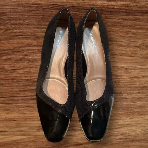 BeautiFeel Sexy Black Heeled Dress Shoes US7.5 Women's