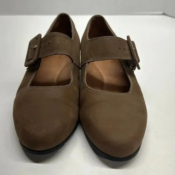 BeautiFeel Suede Mary Jane Comfort Shoes Buckle Tan Brown Size EUR 37 US 6 6.5