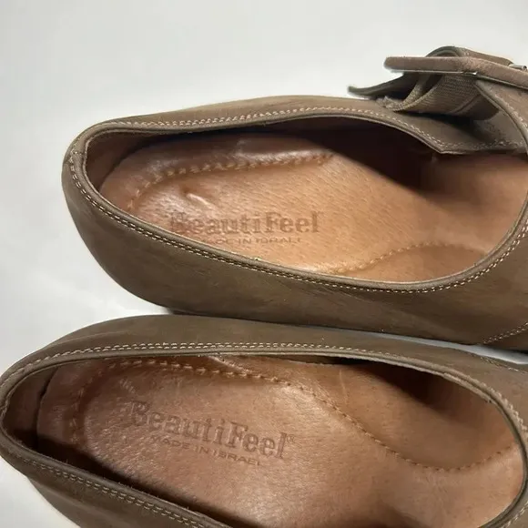 BeautiFeel Suede Mary Jane Comfort Shoes Buckle Tan Brown Size EUR 37 US 6 6.5