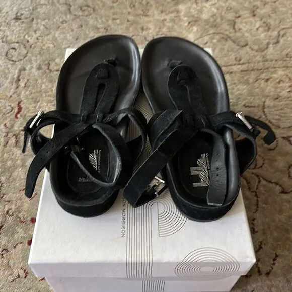 Belle by Sigerson Morrison - black suede leather sport sandals - NEVER WORN