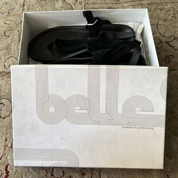 Belle by Sigerson Morrison - black suede leather sport sandals - NEVER WORN