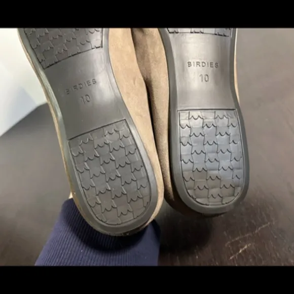 Birdies The Vesper Comfort Suede Leather Loafer Slip On Flat Shoes Sage Size 10
