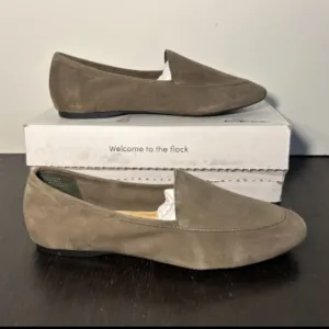 Birdies The Vesper Comfort Suede Leather Loafer Slip On Flat Shoes Sage Size 10