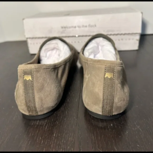 Birdies The Vesper Comfort Suede Leather Loafer Slip On Flat Shoes Sage Size 10