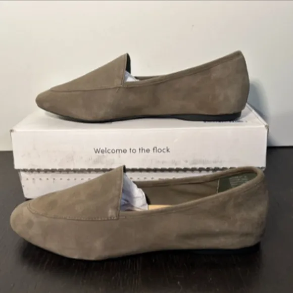 Birdies The Vesper Comfort Suede Leather Loafer Slip On Flat Shoes Sage Size 10