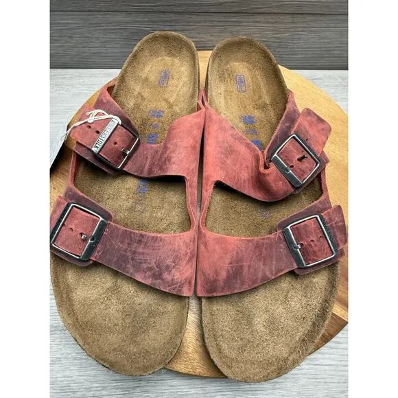 Birkenstock Arizona Big Buckle | Mars Red | Men’s 12 Soft Bed.