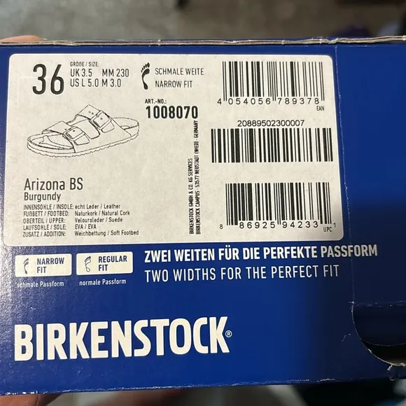 Birkenstock Arizona sandals size 36