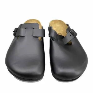 Birkenstock Boston Shoes 37 Wide Black Leather Clog Shoes Travel Preppy‎ Women's
