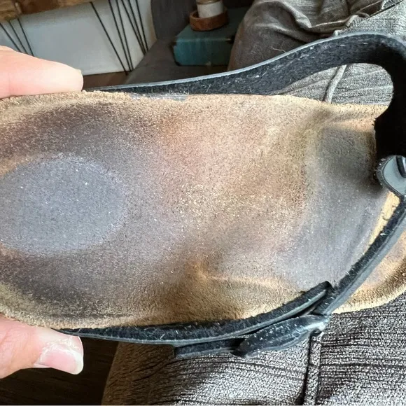 Birkenstock Gizeh Black Leather Sandals Size 8
