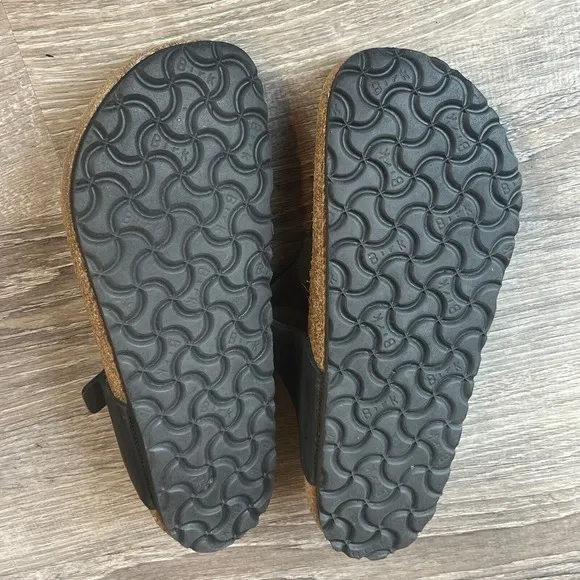Birkenstock Gizeh Thong Sandals Black Birko-Flor Womens 7-7.5 EU 38