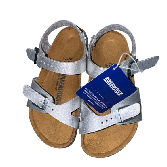 Birkenstock Kids Rio Silver Sandals🌸Girls toddler size 4🌸