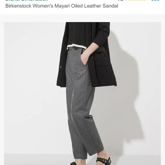 Birkenstock Mayari oiled leather shearling sandals.