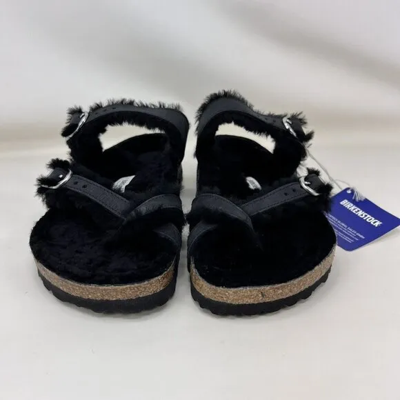 Birkenstock Mayari Shearling Lined Sandals Black Women’s Size 7 / EUR Size 38