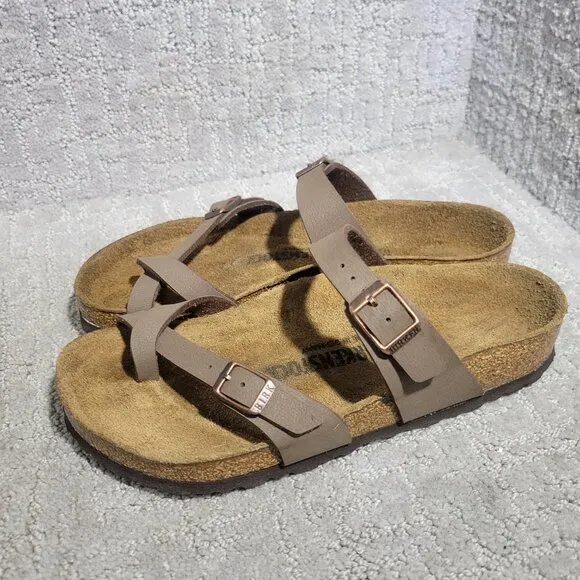 Birkenstock Mayari Unisex Size EU 38 US L7 M5 Mocha Birko-Flor Slide Sandals