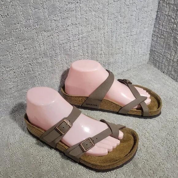 Birkenstock Mayari Unisex Size EU 38 US L7 M5 Mocha Birko-Flor Slide Sandals