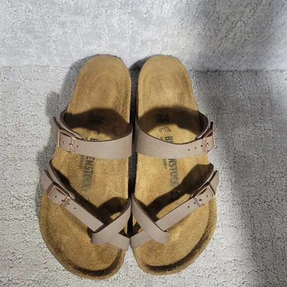 Birkenstock Mayari Unisex Size EU 38 US L7 M5 Mocha Birko-Flor Slide Sandals
