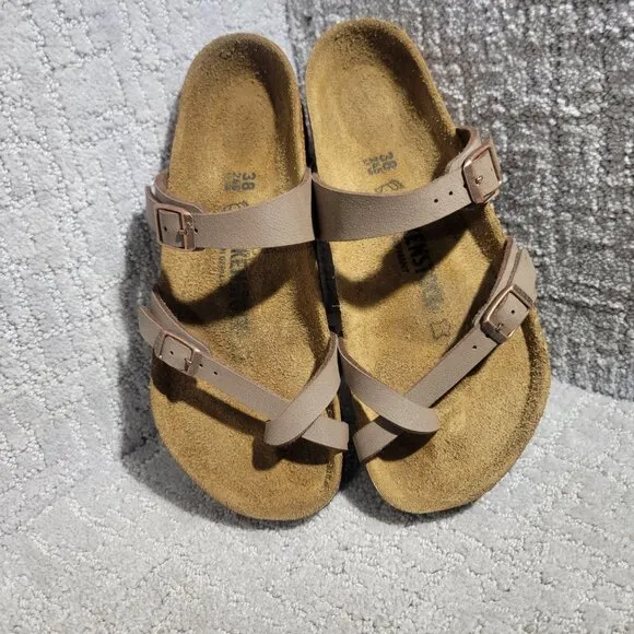 Birkenstock Mayari Unisex Size EU 38 US L7 M5 Mocha Birko-Flor Slide Sandals